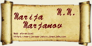 Marija Marjanov vizit kartica